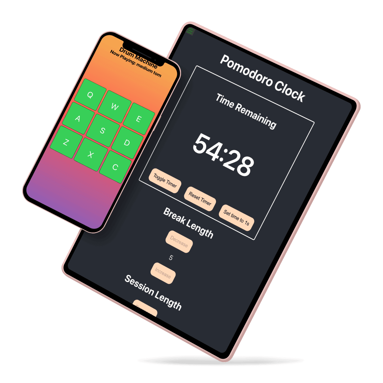 FreeCodeCamp Drum Project Mockup